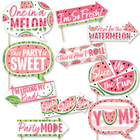 Funny Sweet Watermelon - Fruit Party Photo Booth Props Kit - 10 Piece