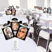 Adult 40th Birthday - Gold - Birthday Party Picture Centerpiece Sticks - Photo Table Toppers - 15 Pieces