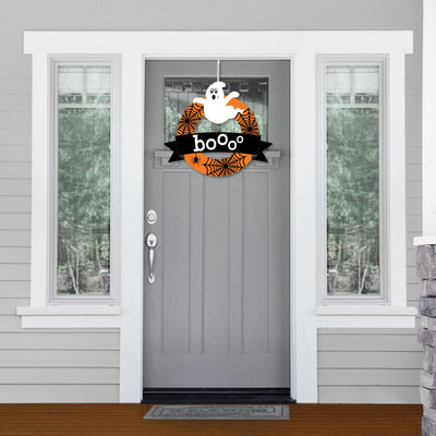 Spooky Ghost - Outdoor Halloween Party Decor - Front Door Wreath
