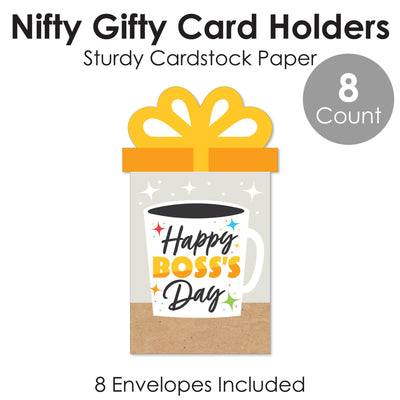 Happy Boss's Day - Best Boss Ever Money and Gift Card Sleeves - Nifty Gifty Card Holders - Set of 8