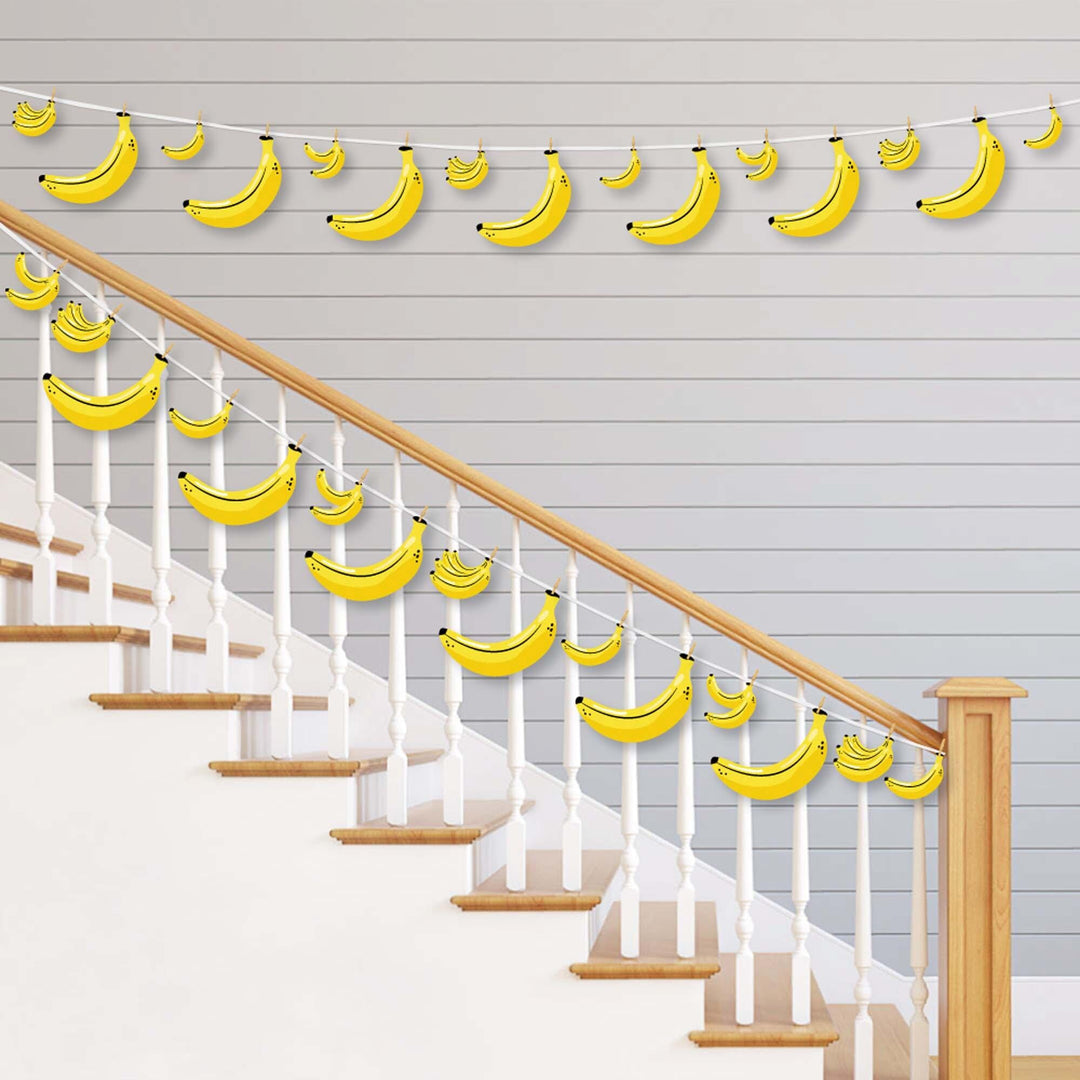 Let's Go Bananas - Tropical Party DIY Decorations - Clothespin Garland Banner - 44 Pieces