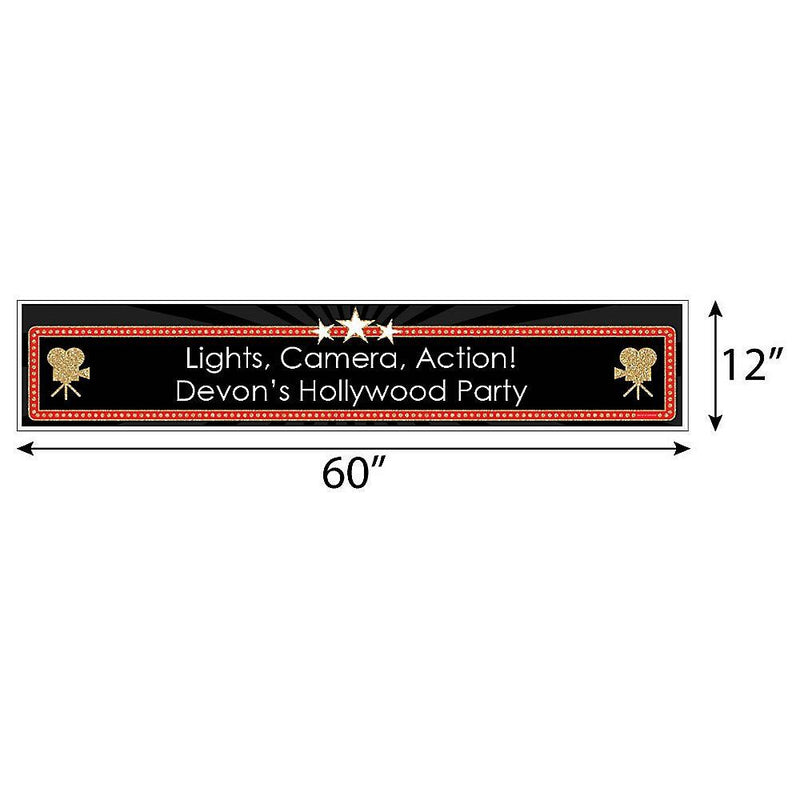 Red Carpet Hollywood - Personalized Movie Night Party Banner