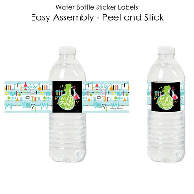 Scientist Lab - Mad Science Baby Shower or Birthday Party Water Bottle Sticker Labels - Set of 20