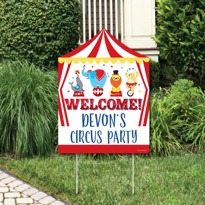 Carnival - Step Right Up Circus - Party Decorations - Carnival Themed Party Personalized Welcome Yard Sign