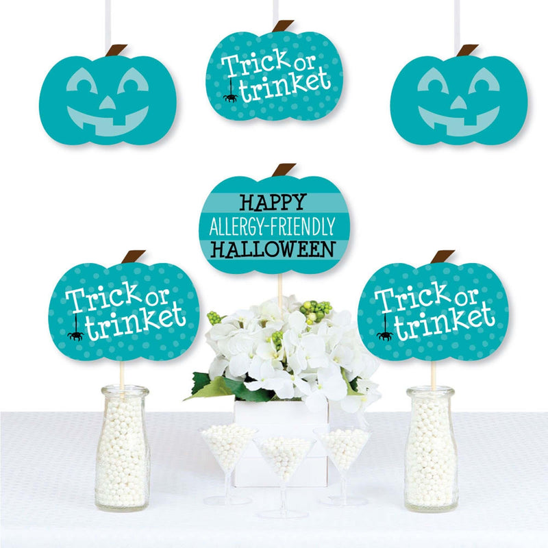Teal Pumpkin - Pumpkin Decorations DIY Halloween Allergy Friendly Trick or Trinket Essentials - Set of 20