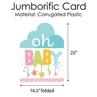Colorful Baby Shower - Baby Shower Giant Greeting Card - Big Shaped Jumborific Card - 16.5 x 22 inches