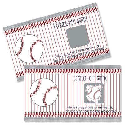 Batter Up - Baseball - Baby Shower Game Scratch Off Cards - 22 ct