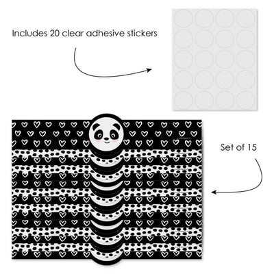 Party Like a Panda Bear - DIY Party Supplies - Baby Shower or Birthday Party DIY Wrapper Favors & Decorations - Set of 15