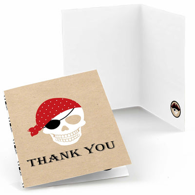 Beware of Pirates - Birthday Party Thank You Cards - 8 ct