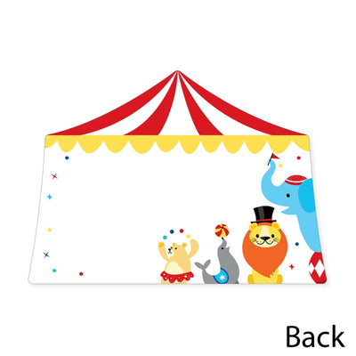 Carnival - Step Right Up Circus - Shaped Thank You Cards - Carnival Themed Party Thank You Note Cards with Envelopes - Set of 12