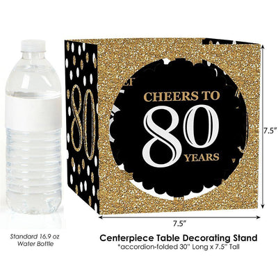 Adult 80th Birthday - Gold - Birthday Party Centerpiece and Table Decoration Kit
