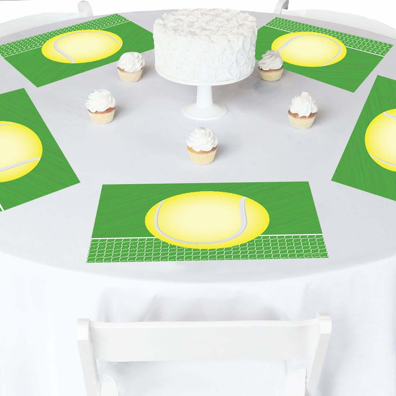 You Got Served - Tennis - Party Table Decorations - Baby Shower or Tennis Ball Birthday Party Placemats - Set of 16