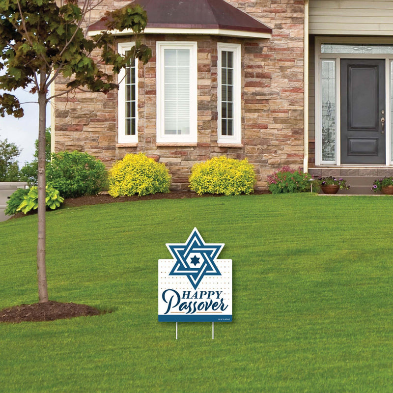 Happy Passover - Outdoor Lawn Sign - Pesach Jewish Holiday Party Yard Sign - 1 Piece