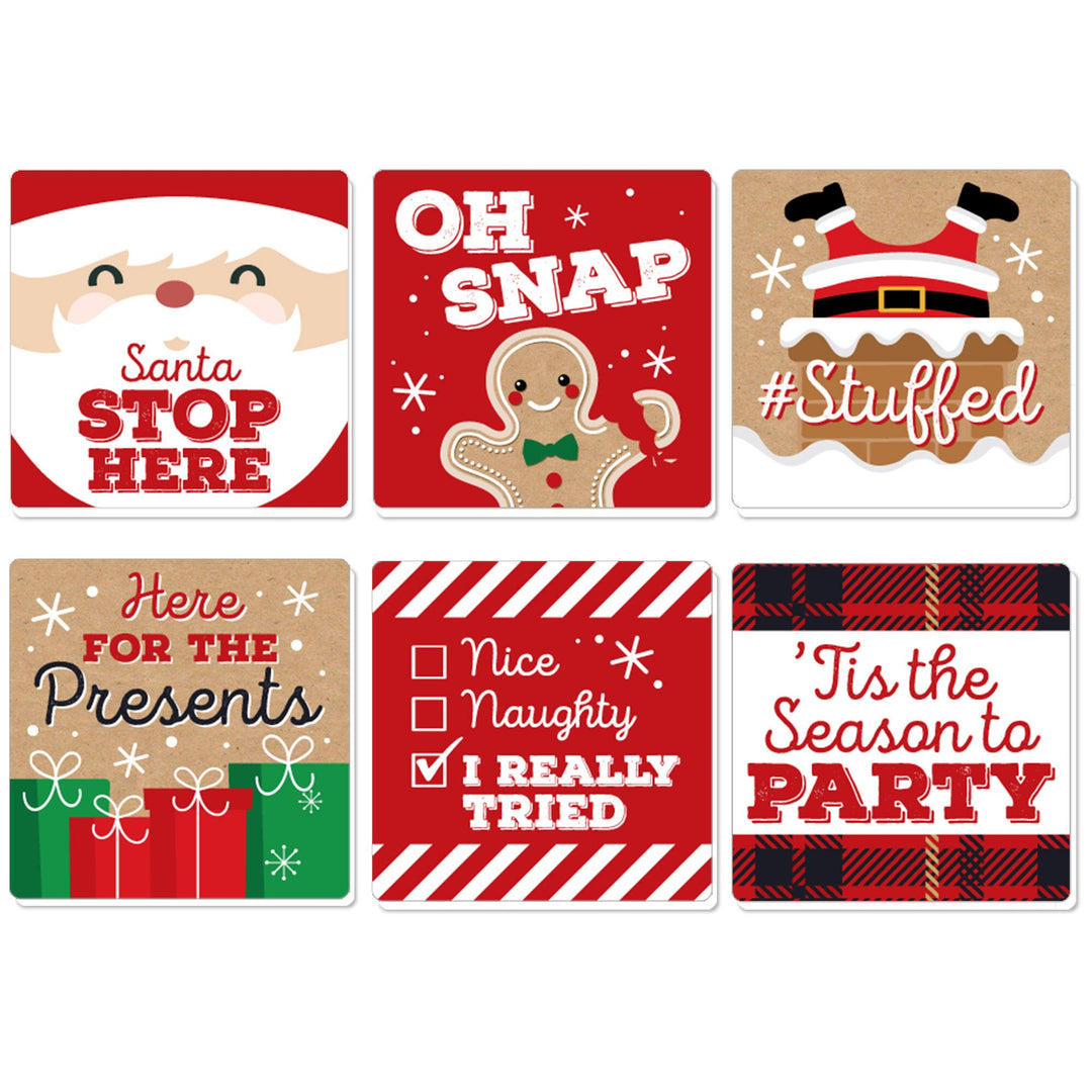 Jolly Santa Claus - Funny Christmas Party Decorations - Drink Coasters - Set of 6