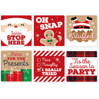 Jolly Santa Claus - Funny Christmas Party Decorations - Drink Coasters - Set of 6