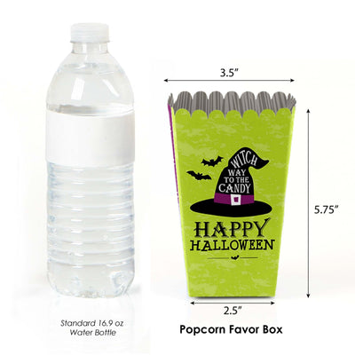 Happy Halloween - Witch Party Favor Popcorn Treat Boxes - Set of 12