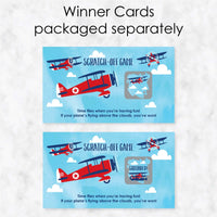 Taking Flight - Airplane - Vintage Plane Baby Shower or Birthday Party Scratch Off Cards - 22 Count