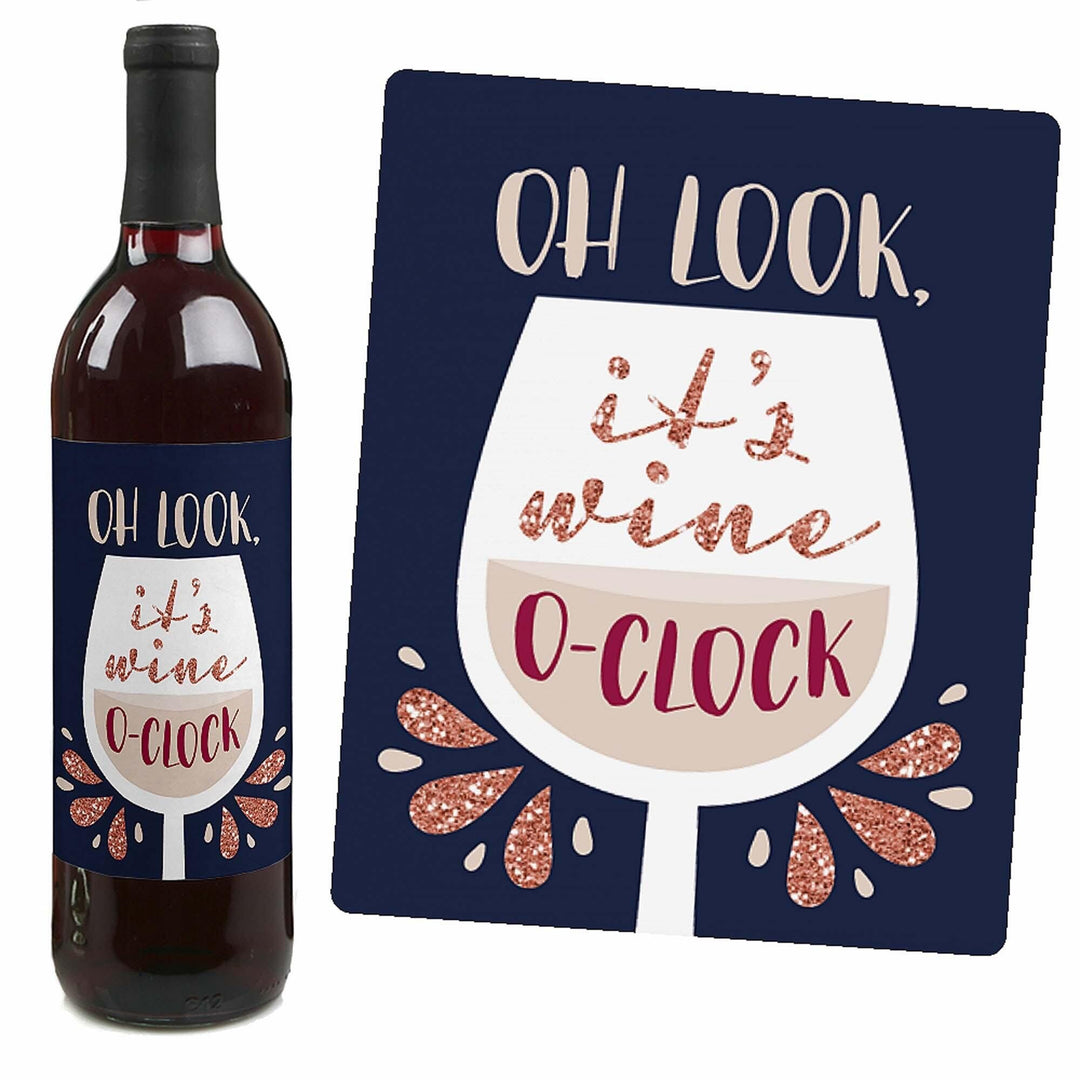 But First, Wine - Wine Tasting Party Decorations for Women and Men - Wine Bottle Label Stickers - Set of 4