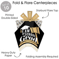 Law School Grad - Table Decorations - Future Lawyer Graduation Party Fold and Flare Centerpieces - 10 Count