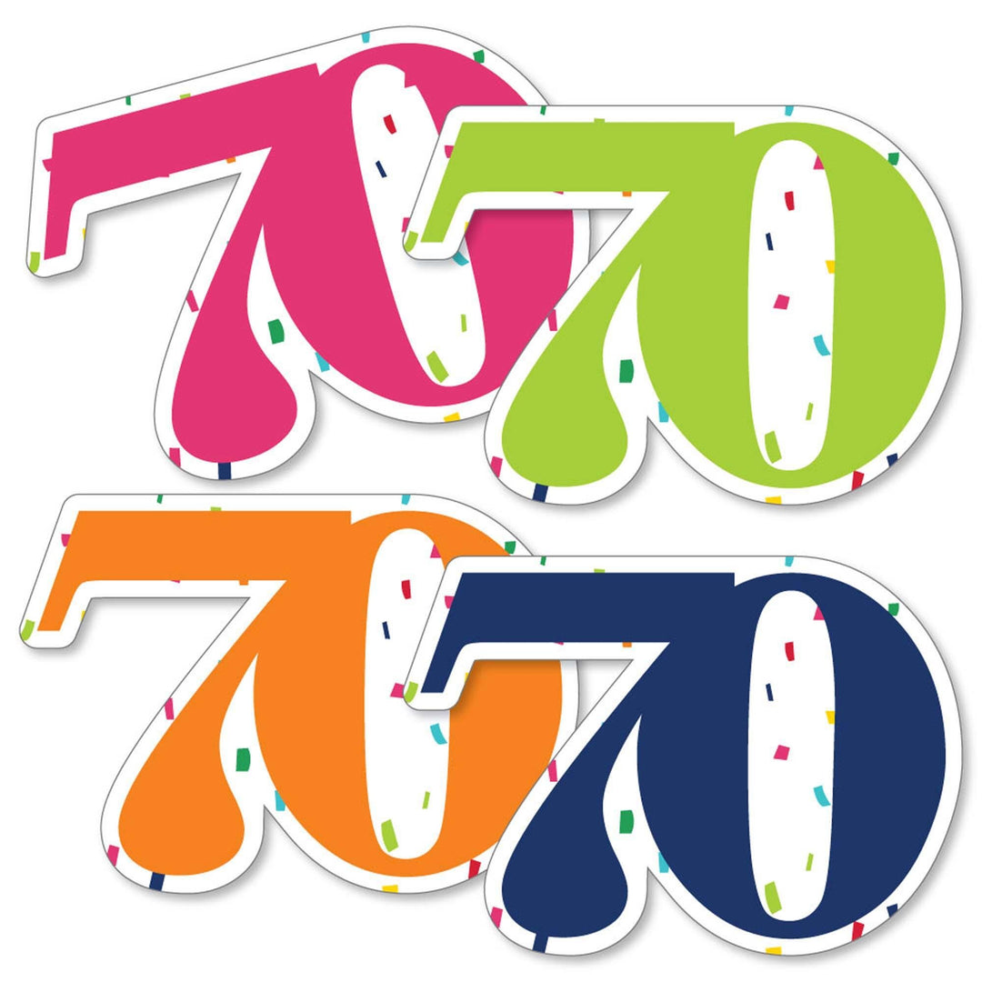 70th Birthday - Cheerful Happy Birthday - Decorations DIY Colorful Seventieth Birthday Party Essentials - Set of 20