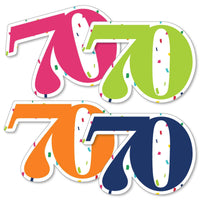 70th Birthday - Cheerful Happy Birthday - Decorations DIY Colorful Seventieth Birthday Party Essentials - Set of 20
