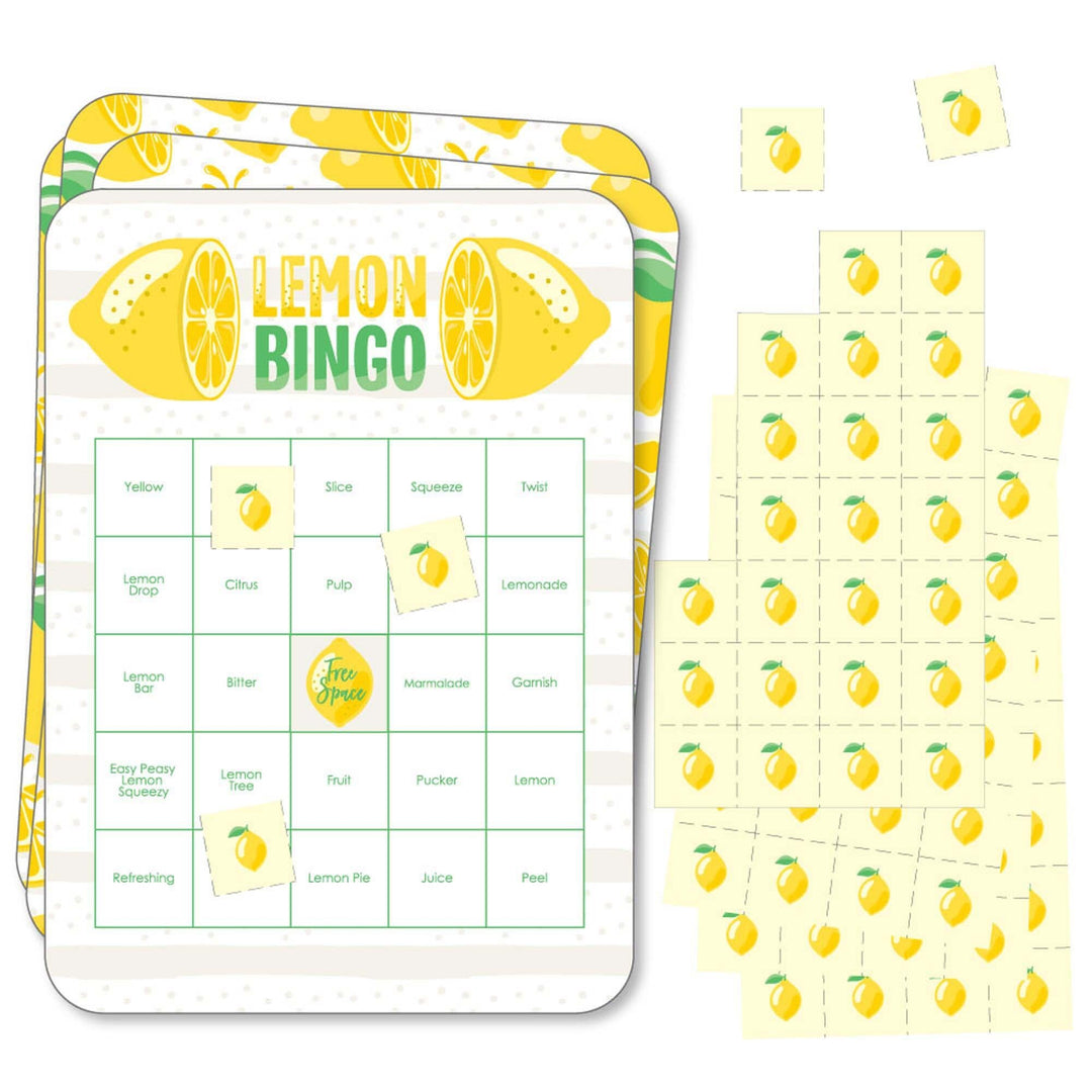 So Fresh - Lemon - Bingo Cards and Markers - Citrus Lemonade Party Bingo Game - Set of 18