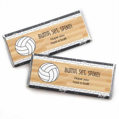 Bump, Set, Spike - Volleyball - Candy Bar Wrappers Party Favors - Set of 24