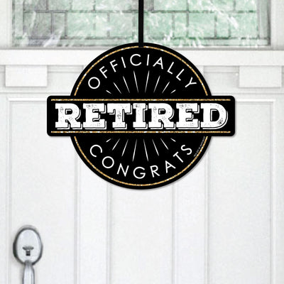 Happy Retirement - Hanging Porch Retirement Party Outdoor Decorations - Front Door Decor - 1 Piece Sign