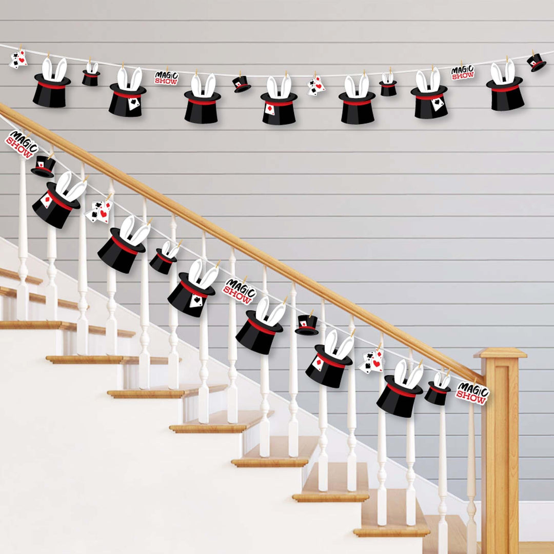 Ta-Da, Magic Show - Magical Birthday Party DIY Decorations - Clothespin Garland Banner - 44 Pieces