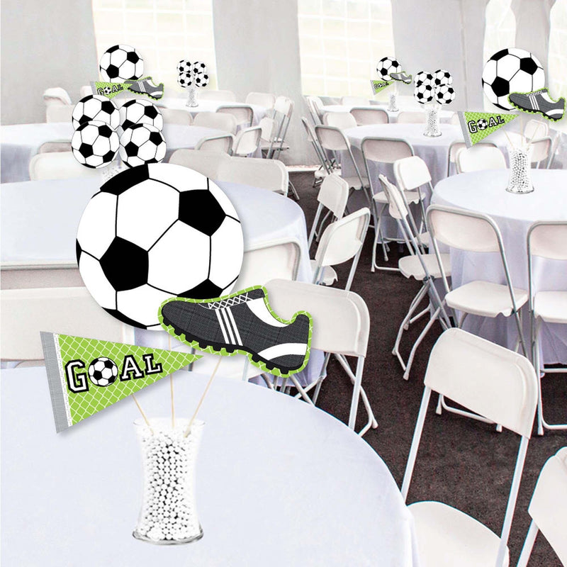 GOAAAL! - Soccer - Baby Shower or Birthday Party Centerpiece Sticks - Showstopper Table Toppers - 35 Pieces