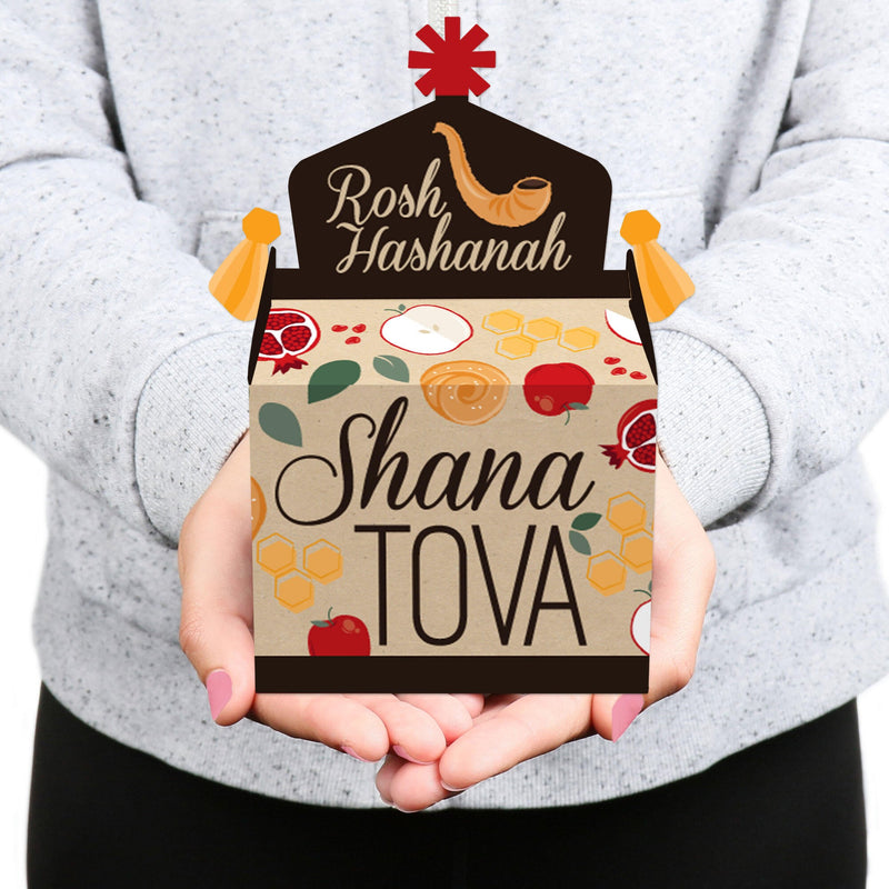 Rosh Hashanah - Treat Box Party Favors - Jewish New Year Goodie Gable Boxes - Set of 12