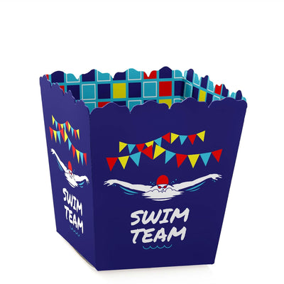 Making Waves - Swim Team - Party Mini Favor Boxes - Swimming Party or Birthday Party Treat Candy Boxes - Set of 12