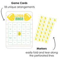 So Fresh - Lemon - Bingo Cards and Markers - Citrus Lemonade Party Bingo Game - Set of 18