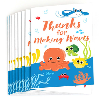 Under The Sea Critters - Baby Shower Thank You Cards - 8 ct