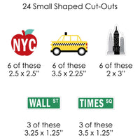 NYC Cityscape - New York City Party DIY Decorations - Clothespin Garland Banner - 44 Pieces