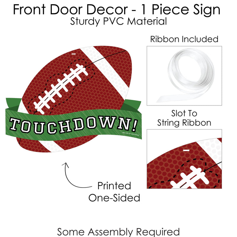 End Zone - Football - Hanging Porch Baby Shower or Birthday Party Outdoor Decorations - Front Door Decor - 1 Piece Sign