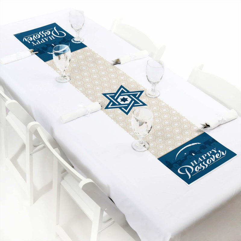 Happy Passover - Petite Pesach Jewish Holiday Party Paper Table Runner - 12" x 60"