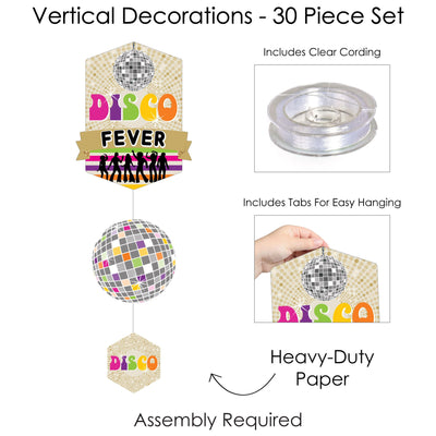 70's Disco - 1970s Disco Fever Party DIY Dangler Backdrop - Hanging Vertical Decorations - 30 Pieces
