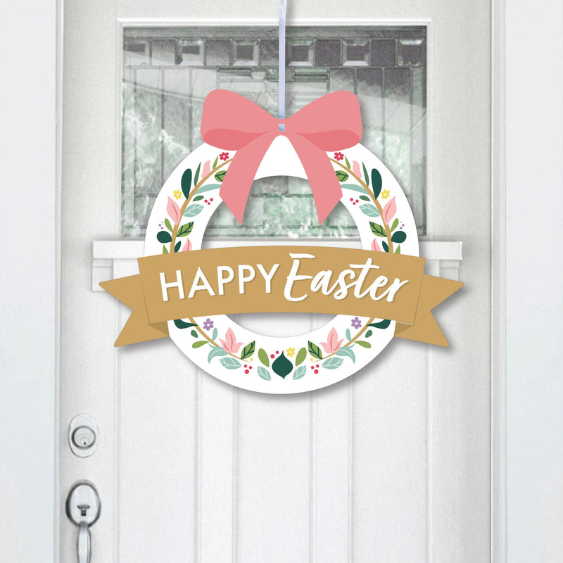 Happy Easter - Outdoor Holiday Party Decor - Front Door Wreath