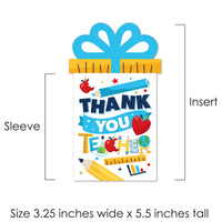 Thank You Teachers - Teacher Appreciation Money and Gift Card Sleeves - Nifty Gifty Card Holders - Set of 8
