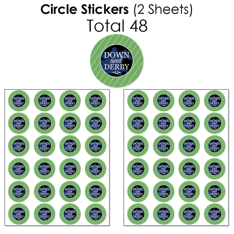 Kentucky Horse Derby - Mini Candy Bar Wrappers, Round Candy Stickers and Circle Stickers - Horse Race Party Candy Favor Sticker Kit - 304 Pieces