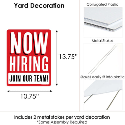 Now Hiring - Outdoor Lawn Sign - Business Yard Sign - 1 Piece