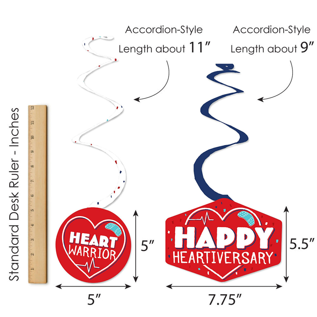 Happy Heartiversary - CHD Awareness Hanging Decor - Party Decoration Swirls - Set of 40