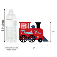 Railroad Party Crossing - Shaped Thank You Cards - Steam Train Birthday Party or Baby Shower Thank You Note Cards with Envelopes - Set of 12