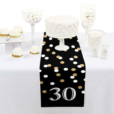 Adult 30th Birthday - Gold - Petite Birthday Party Paper Table Runner - 12" x 60"