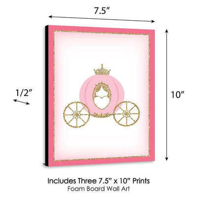 Little Princess Crown - Castle Nursery Wall Art & Kids Room Decor - 7.5 x 10 inches - Set of 3 Prints