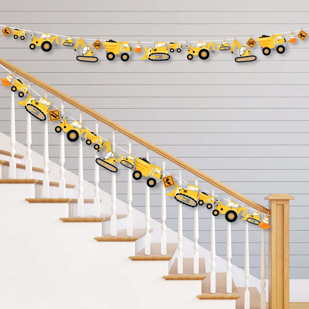 Dig It - Construction Party Zone - Baby Shower or Birthday Party DIY Decorations - Clothespin Garland Banner - 44 Pieces