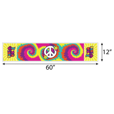 60's Hippie - Petite 1960s Groovy Party Table Runner - 12" x 60"