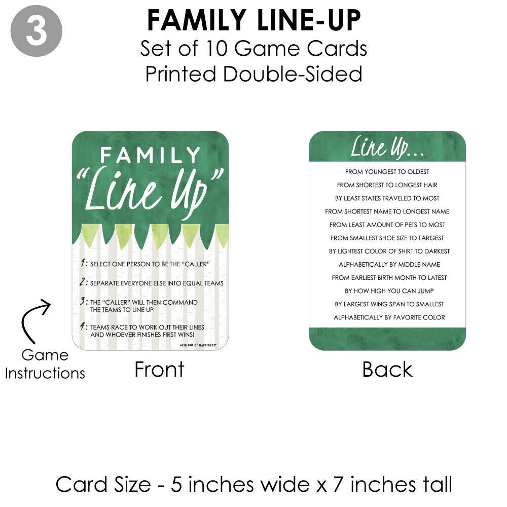 Family Tree Reunion - 4 Family Gathering Party Games - 10 Cards Each - Gamerific Bundle