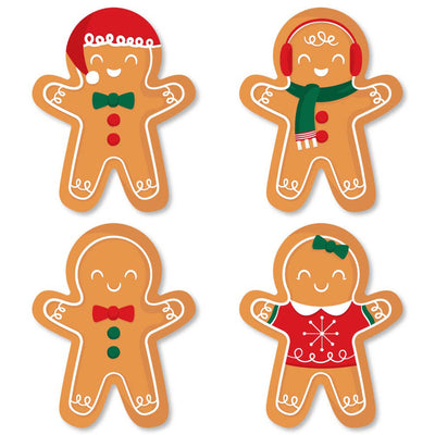 Gingerbread Christmas - DIY Shaped Gingerbread Man Holiday Party Cut-Outs - 24 Count